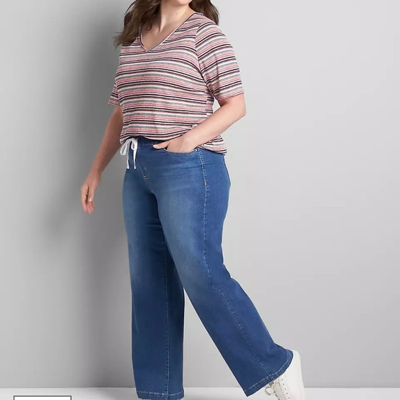 Lane Bryant Stretchy Wide Leg Jeans Plus 28 NWT - Picture 3 of 8